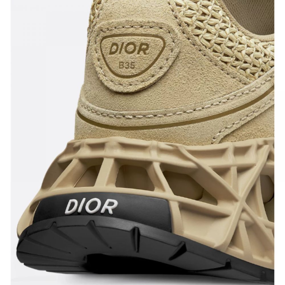 CHRISTIAN DIOR || Men's B35 NXXT Low-Top Sneakers - Beige Mesh