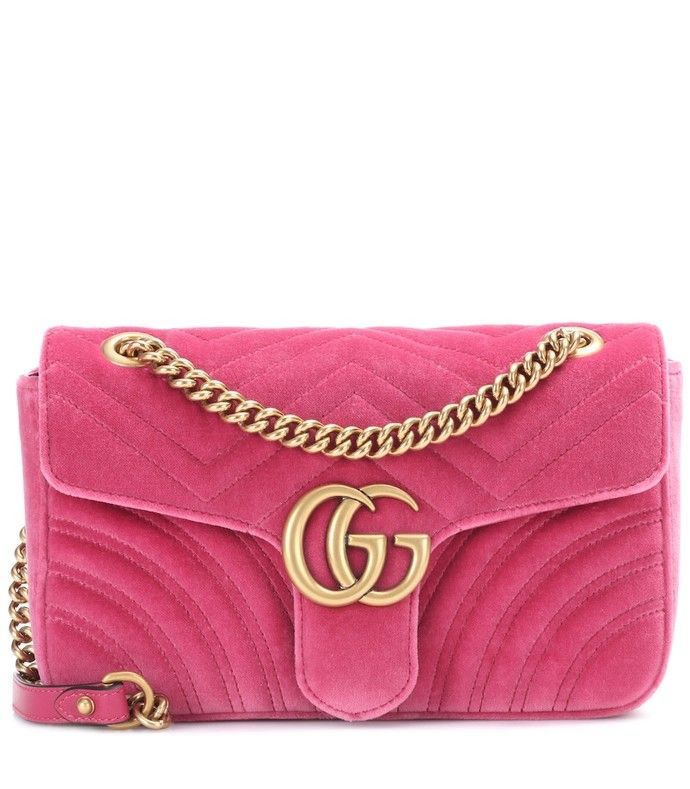 GG MARMONT MATELASSES SHOULDER BAG IN VELVET - FASHION MYST 