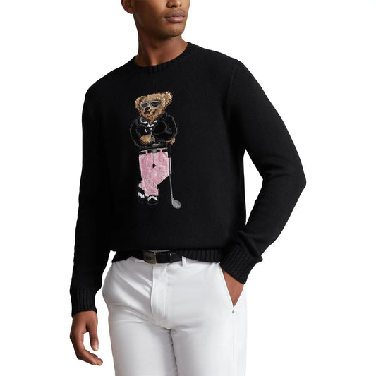 POLO RALPH LAUREN || Men's The Ralph & Ricky Bear Black Sweater