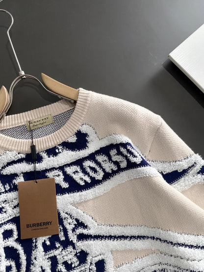 BURBERRY | Boy's EKD Wool Cashmere White Pullover