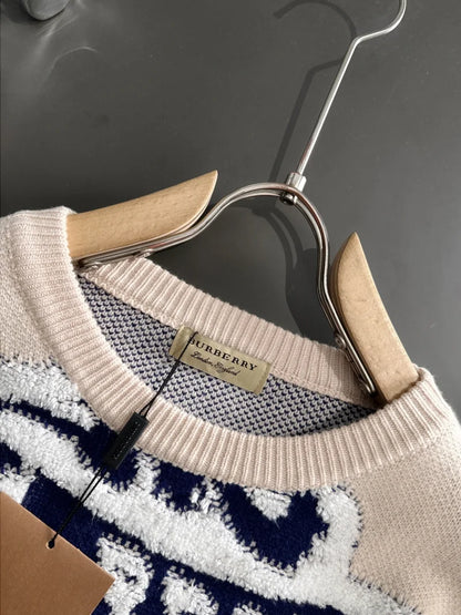 BURBERRY | Boy's EKD Wool Cashmere White Pullover