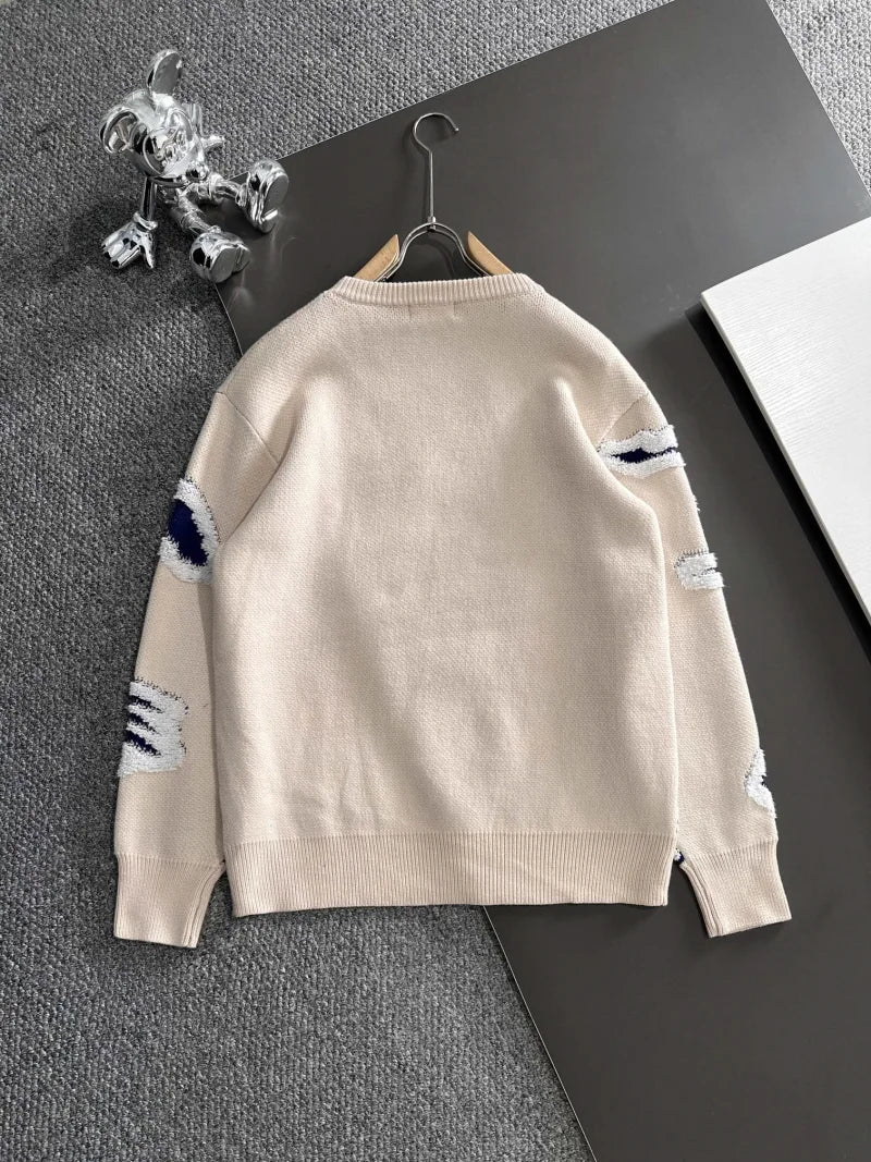 BURBERRY | Boy's EKD Wool Cashmere White Pullover