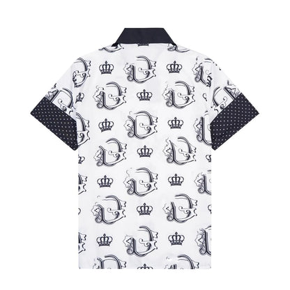 DOLCE & GABBANA || DG Logo Marina-Print Polo Shirt - FASHION MYST 