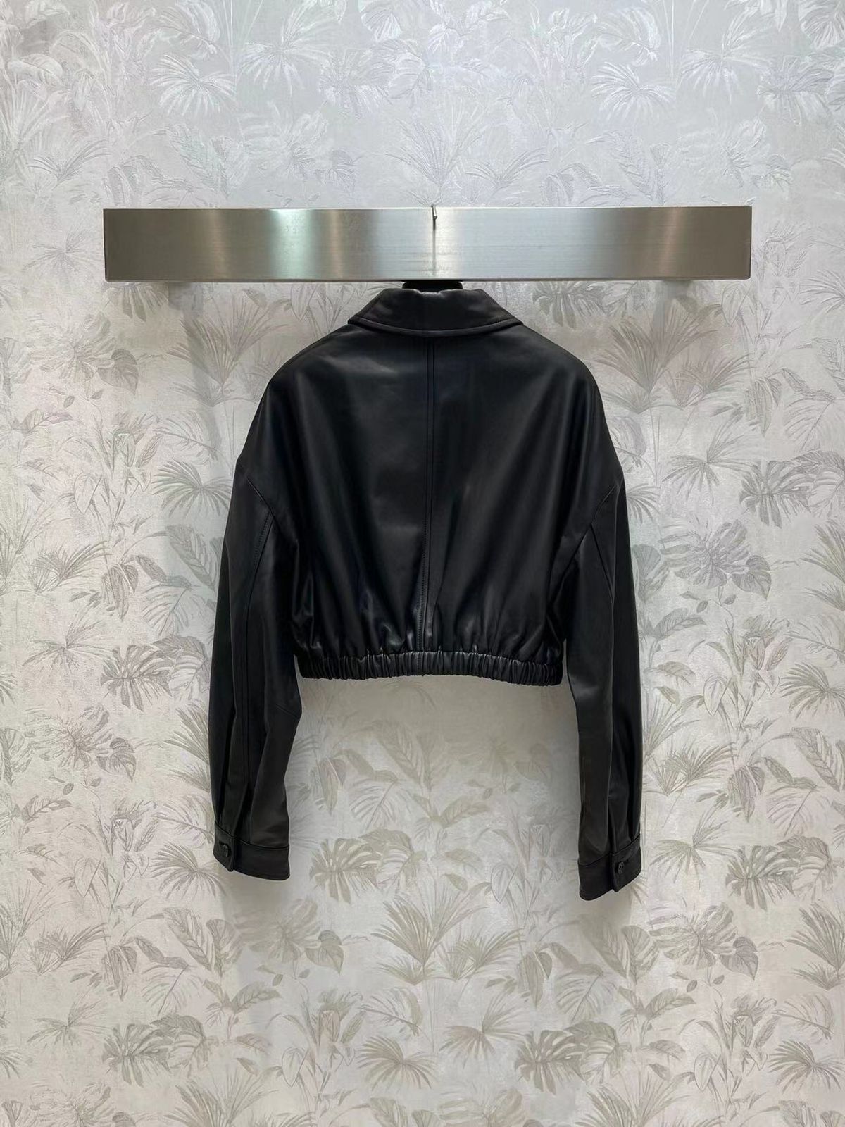 PRADA || Zip-Up Poplin Cropped Jacket For Women / Black - FASHION MYST 