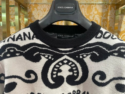 DOLCE & GABBANA || Marina Print Cotton Wool Pullover For Men