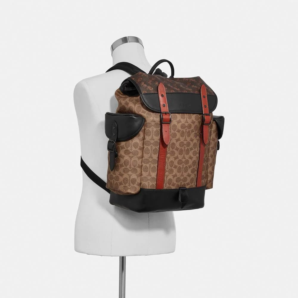 HITCH BACKPACKS IN SIGNATURE CANVAS WITH CARRIAGE PRINT - FASHION MYST 