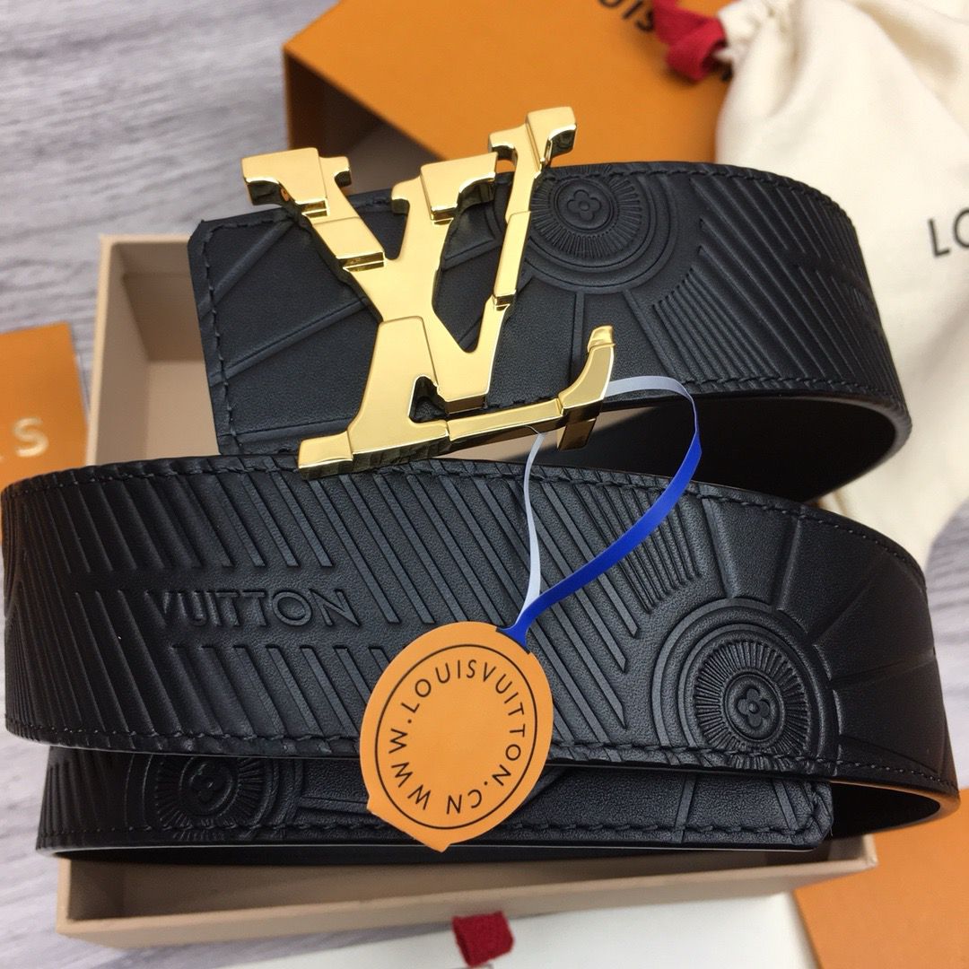 LOUIS VUITTON || INITIALES 40MM REVERSIBLE BLACK BELT - FASHION MYST 