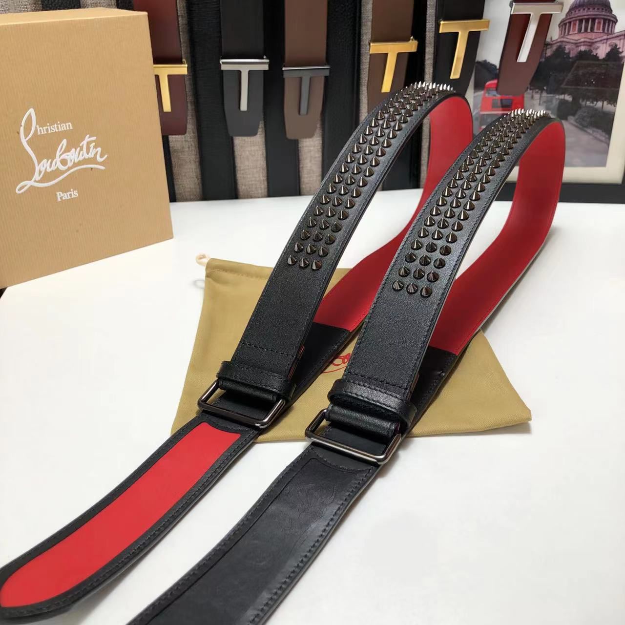 LUXURY CHRISTIAN LOUBOUTIN SPIKE BELT - FASHION MYST 