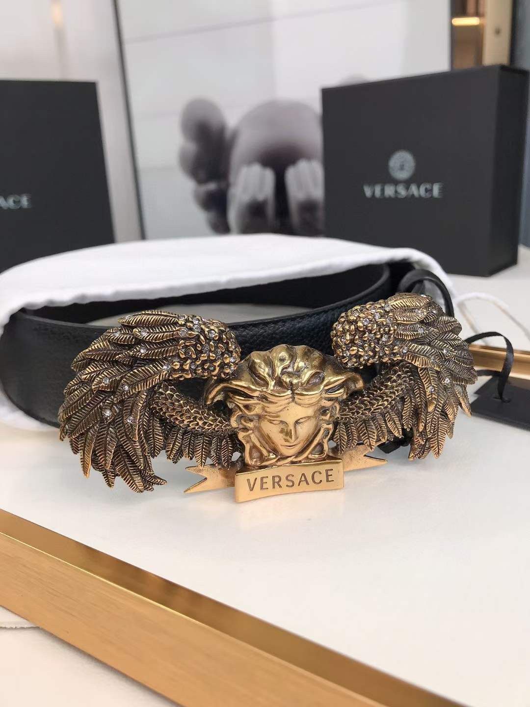 VERSACE || Versace Winged Medusa Belt - FASHION MYST 