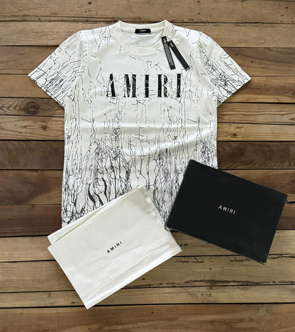 AMIRI || CRACKED DYE CORE LOGO CREWNECK T-SHIRT - FASHION MYST 