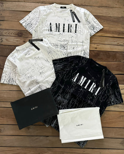 AMIRI || CRACKED DYE CORE LOGO CREWNECK T-SHIRT - FASHION MYST 