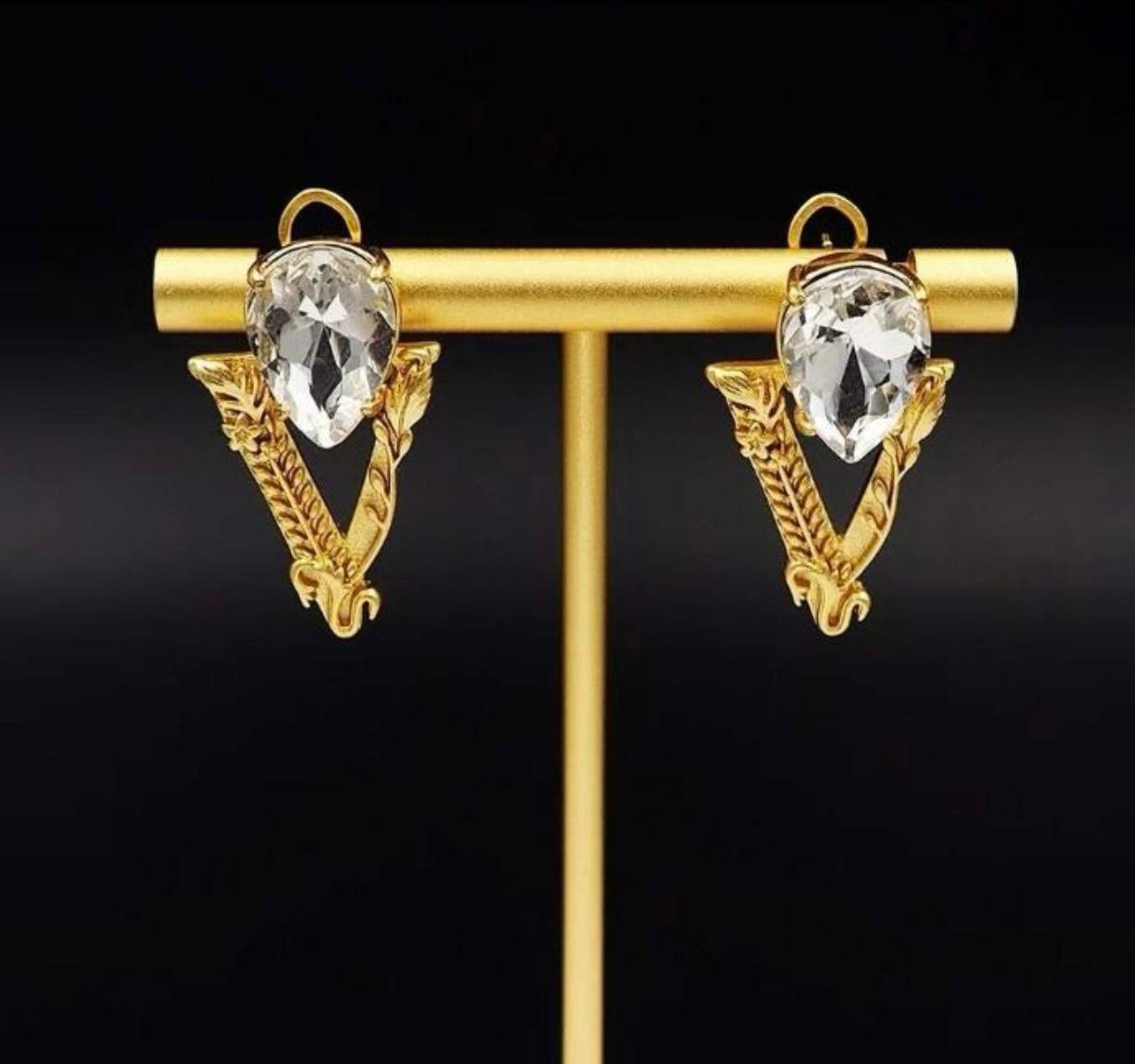 Versace || Virtus Stud Earrings - FASHION MYST 