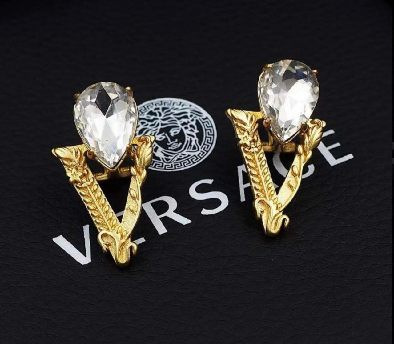 Versace || Virtus Stud Earrings - FASHION MYST 