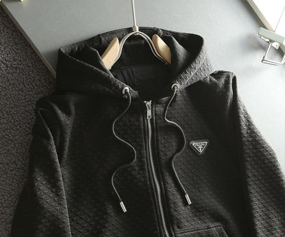 Prada Black Premium Quality Zip-Hoodie - FASHION MYST 