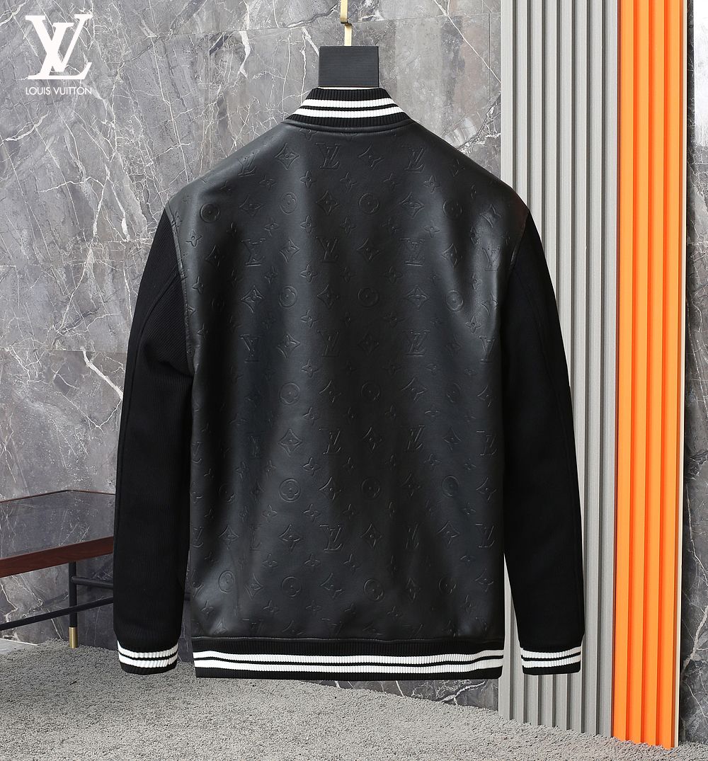 LATEST LOGO PLAQUE BUTTONED LEATHER BOMBER JACKET - FASHION MYST 