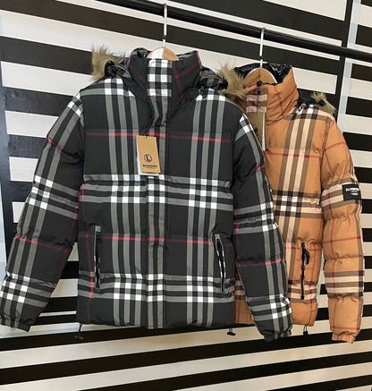 Luxury Convertible Check Puffer Jacket For Men - FASHION MYST 