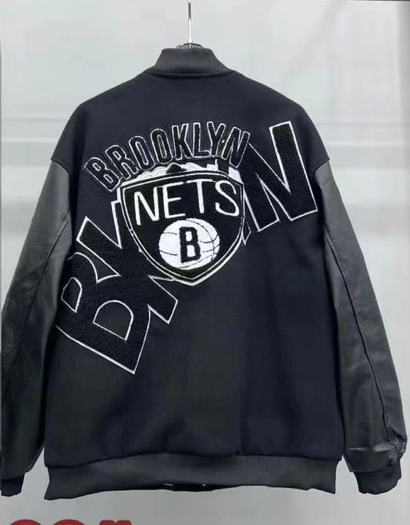 NBA Collage Wool Bomber Jacket - FASHION MYST 