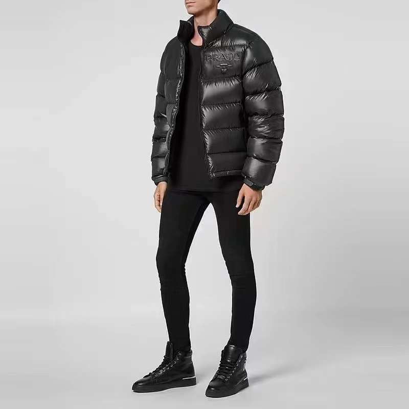 Prada Puffer Jacket Prada Herren Winterjacke Schwarz Prada Puffer