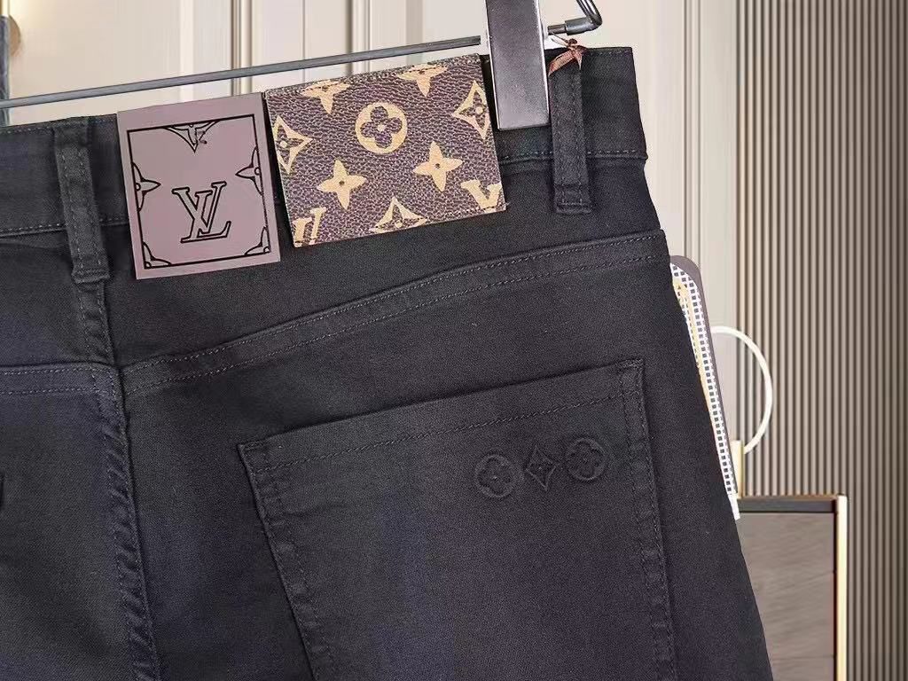 LOUIS VUITTON || Premium Logo Casual Black Denim For Men - FASHION MYST 