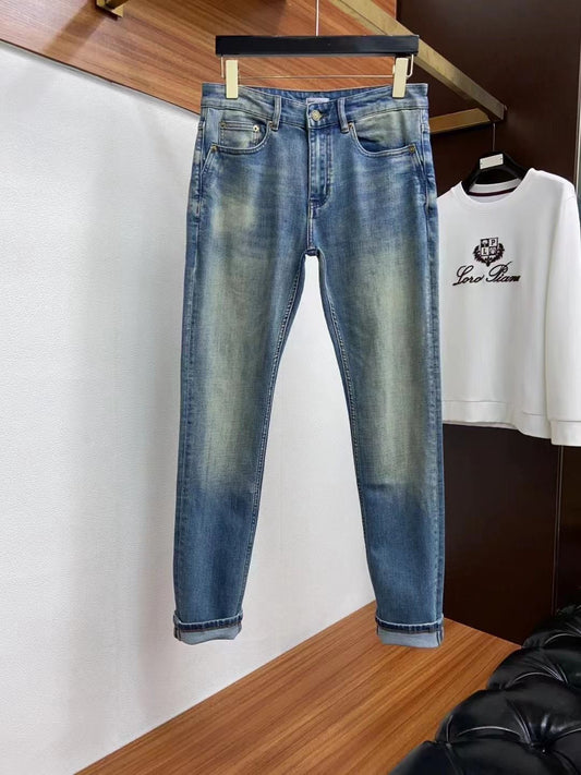 SAINT LAURENT|| Mid-Rise Straight Jeans Men Blue - FASHION MYST 