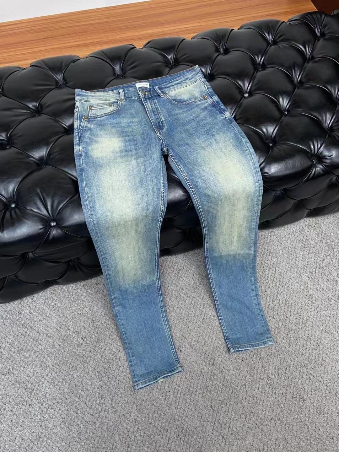 SAINT LAURENT|| Mid-Rise Straight Jeans Men Blue - FASHION MYST 