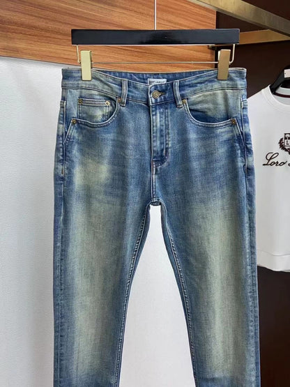 SAINT LAURENT|| Mid-Rise Straight Jeans Men Blue - FASHION MYST 