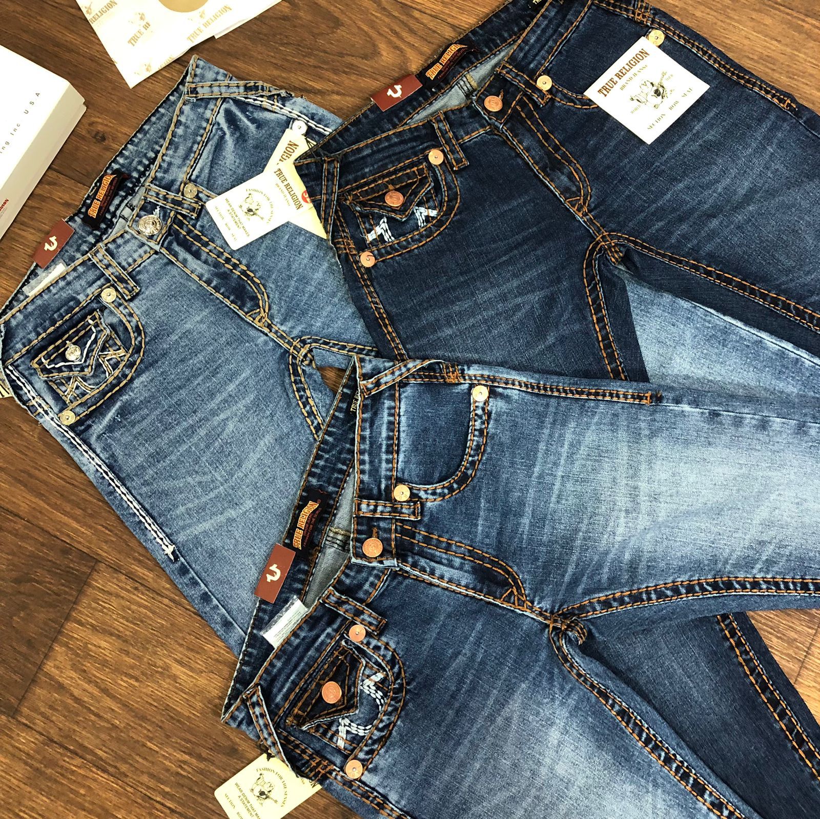 TRUE RELIGION || PREMIUM QUALITY THREADED DESIGN JEANS - FASHION MYST 