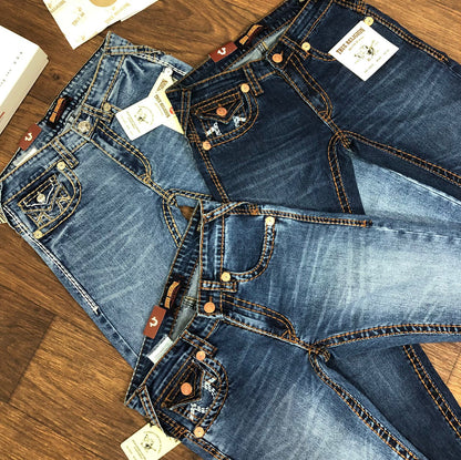 TRUE RELIGION || PREMIUM QUALITY THREADED DESIGN JEANS - FASHION MYST 