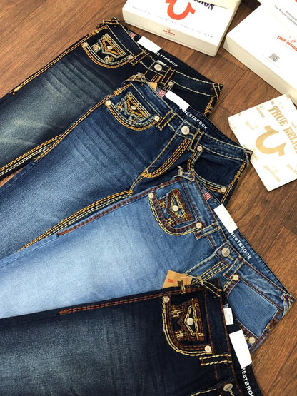 TRUE RELIGION || Thread Work Premium Regular Comfort Fit Denim - FASHION MYST 