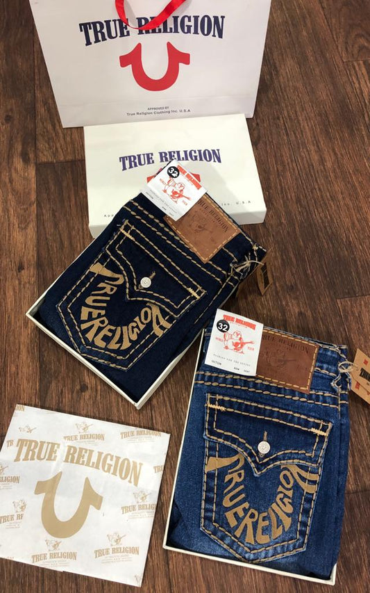 TRUE RELIGION || Thread Work Premium Regular Comfort Fit Denim - FASHION MYST 