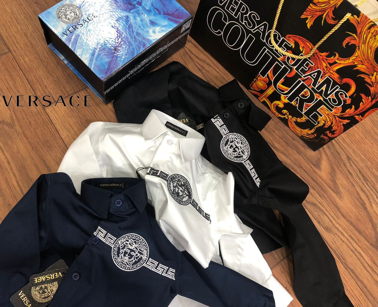 VERSACE || Premium Kid's Shirt With Medusa Logo - FASHION MYST 