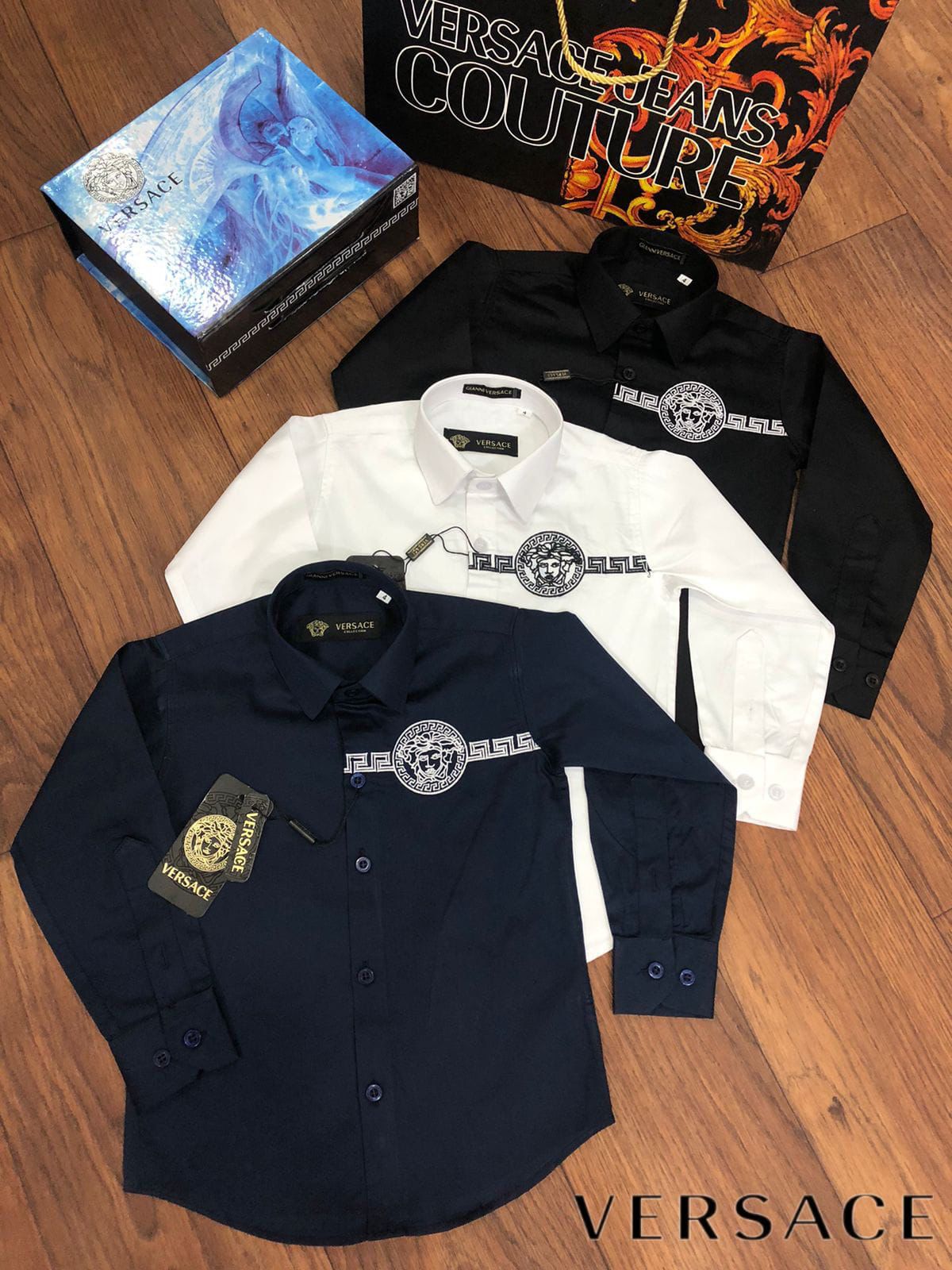 VERSACE || Premium Kid's Shirt With Medusa Logo - FASHION MYST 