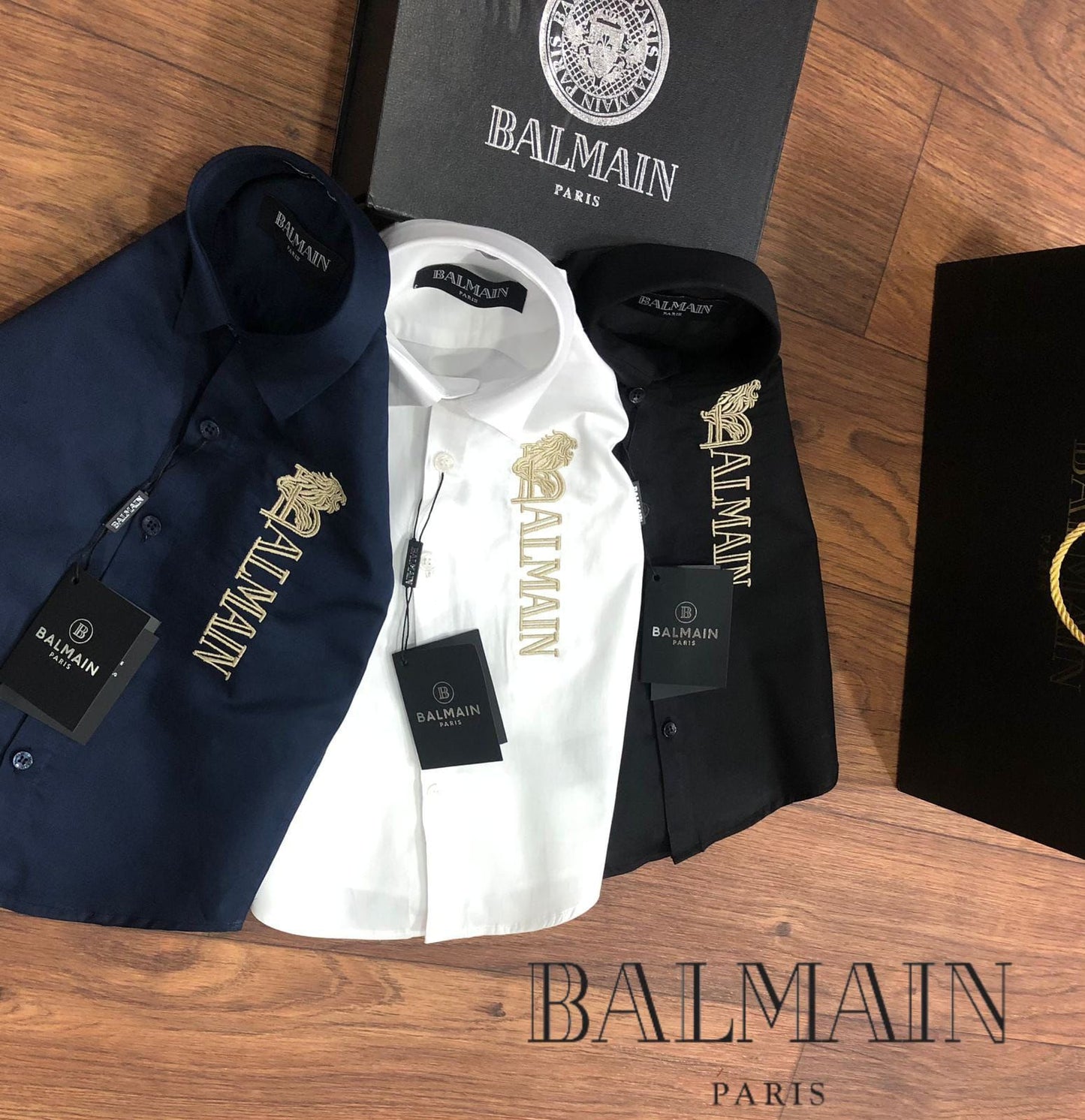 Balmain || Kid's Shirt With Dragons Embroidery Logo - FASHION MYST 