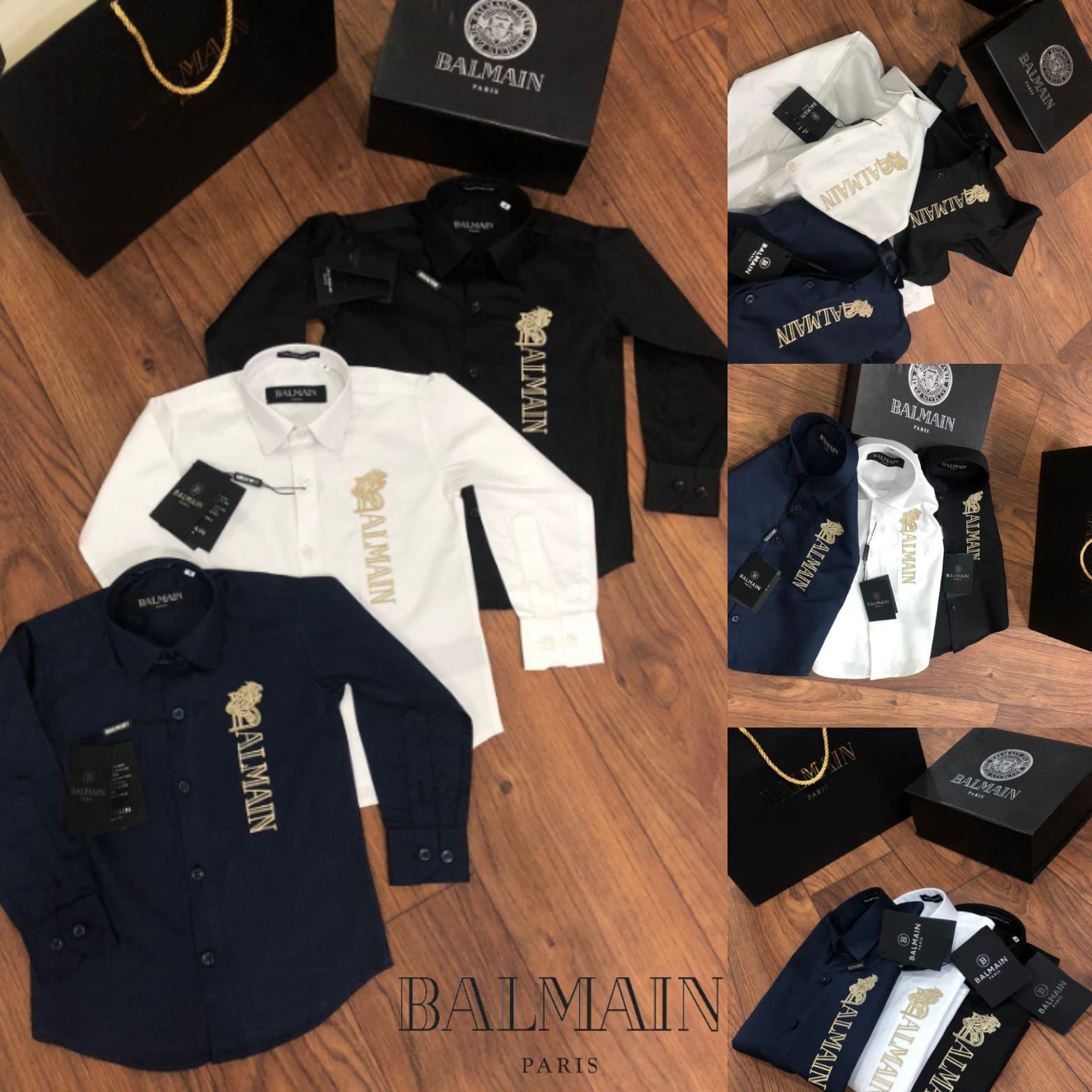 Balmain || Kid's Shirt With Dragons Embroidery Logo - FASHION MYST 