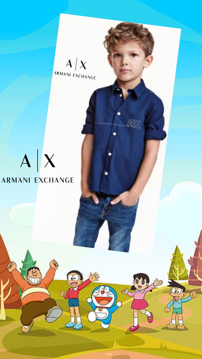 ARM*NI EXCH*NGE || Kid's Shirt With Brand Logo - FASHION MYST 