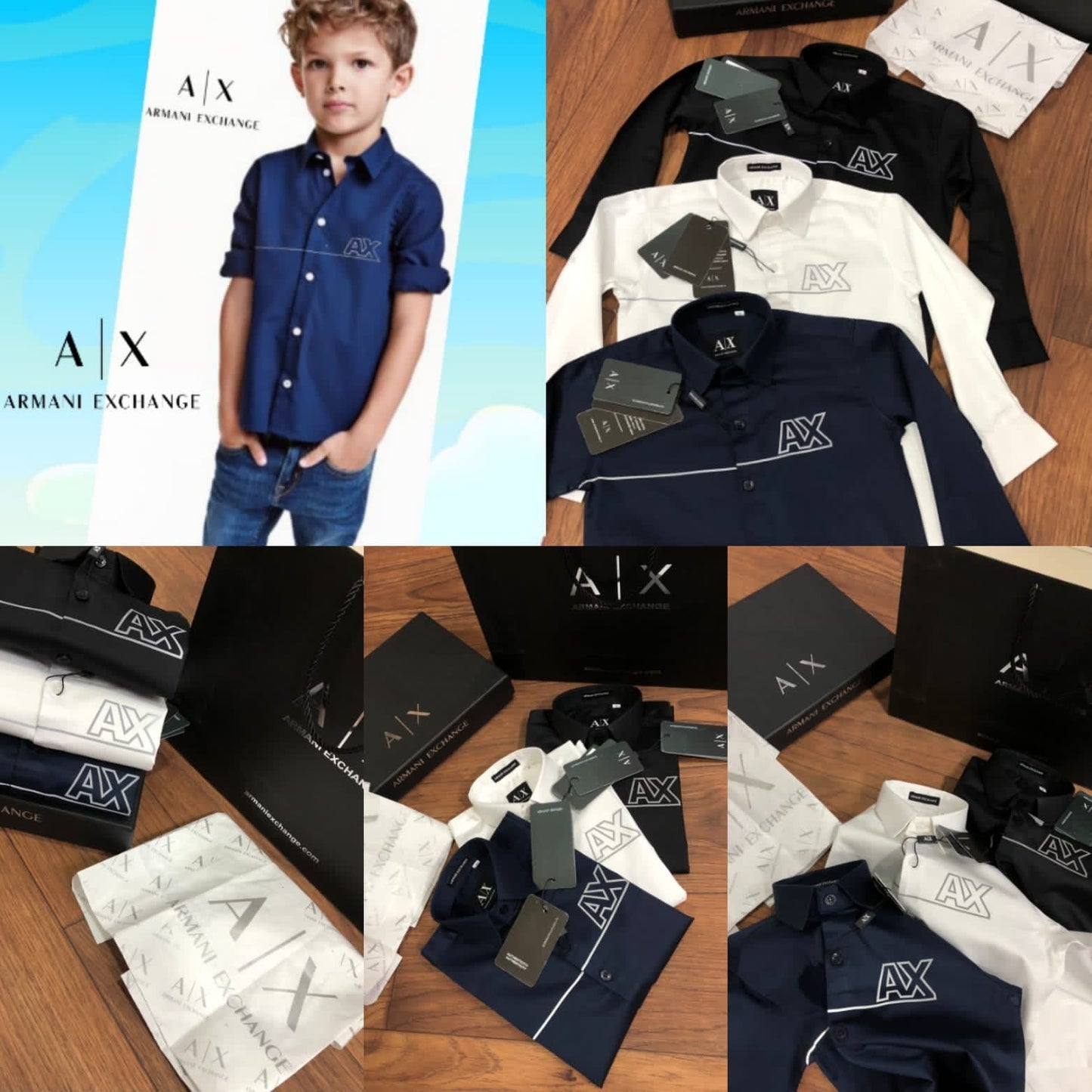 ARM*NI EXCH*NGE || Kid's Shirt With Brand Logo - FASHION MYST 