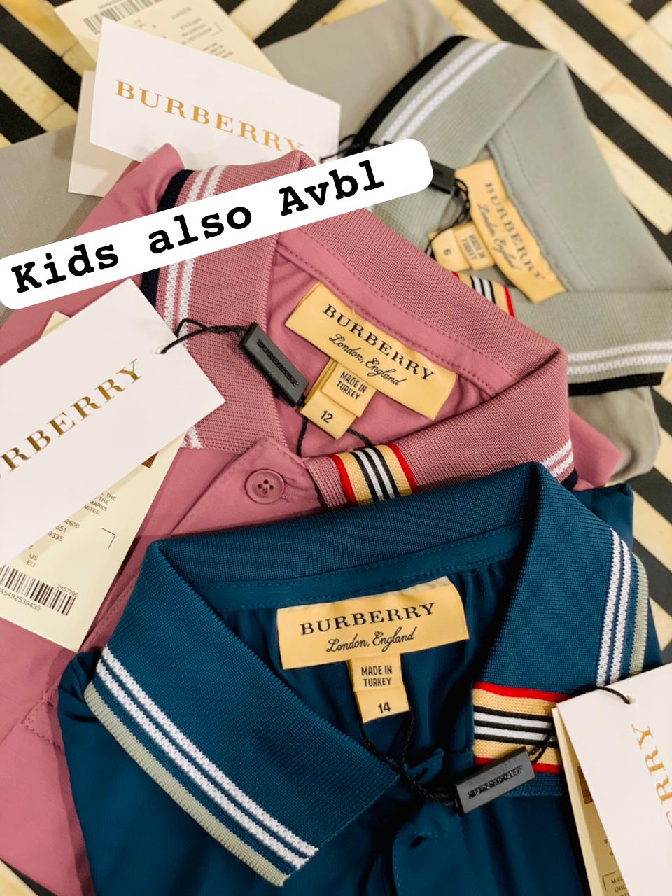 BURBERRY || KID'S COLLAR TIPPED DESIGN T-SHIRT - FASHION MYST 