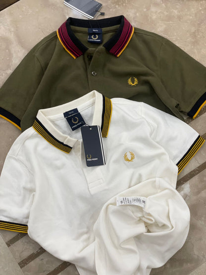 FRED PERRY || Kid's Striped Collar Logo Polo T-Shirt - FASHION MYST 