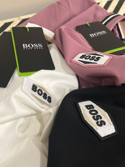 HUGO BOSS || BOSS LOGO BADGE MERCERISED COTTON POLO KID'S T-SHIRT - FASHION MYST 