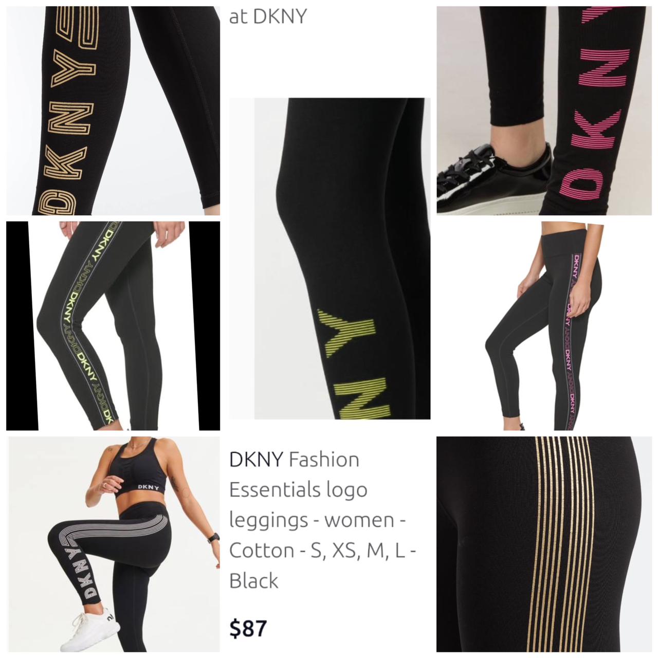 DKNY Women s Flip Logo Taping High Rise Leggings FASHION MYST