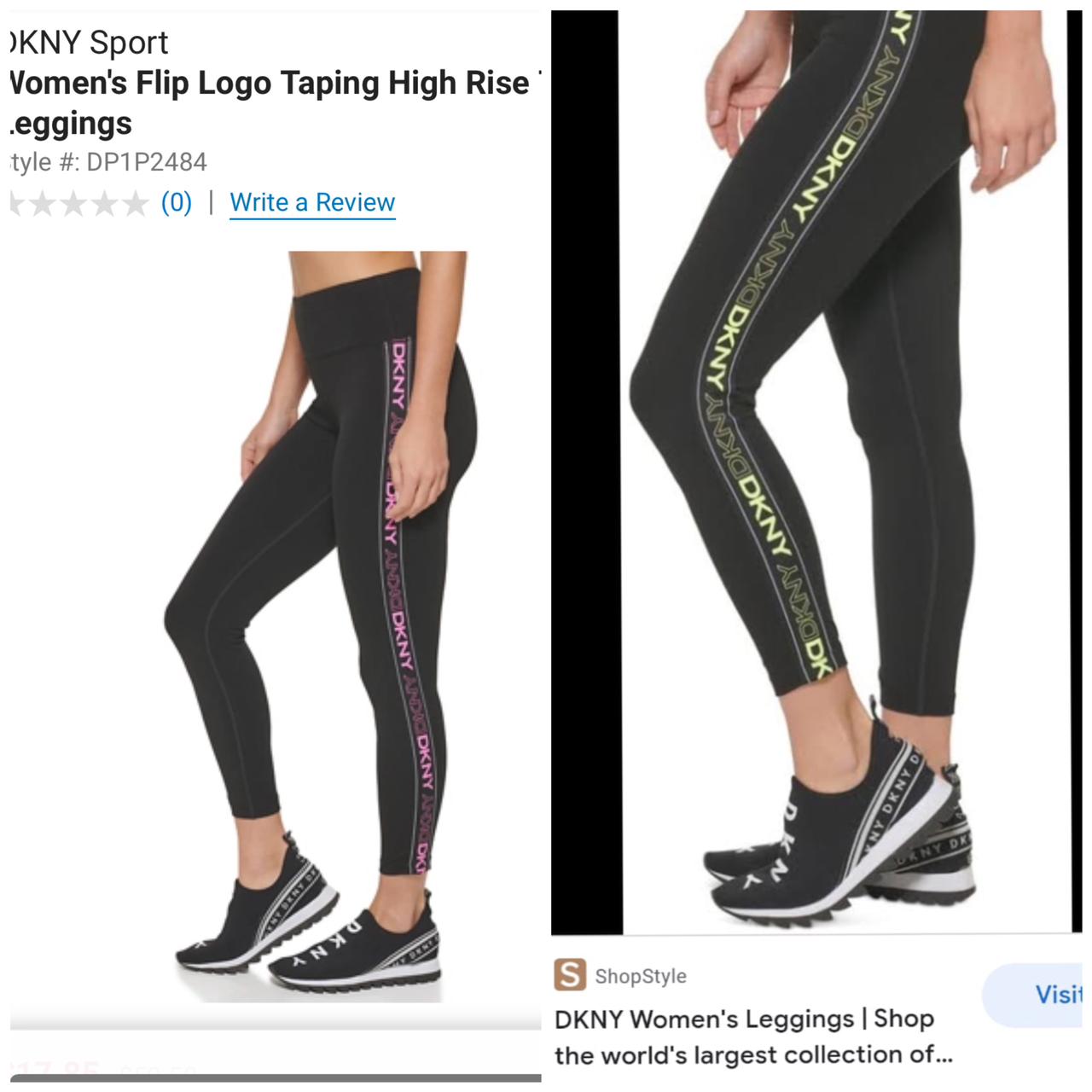 DKNY || Women's Flip Logo Taping High Rise Leggings - FASHION MYST 