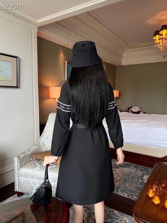 PRADA || Women's Luxury Semi Formal Full Sleeves Dress /Black – FASHION MYST