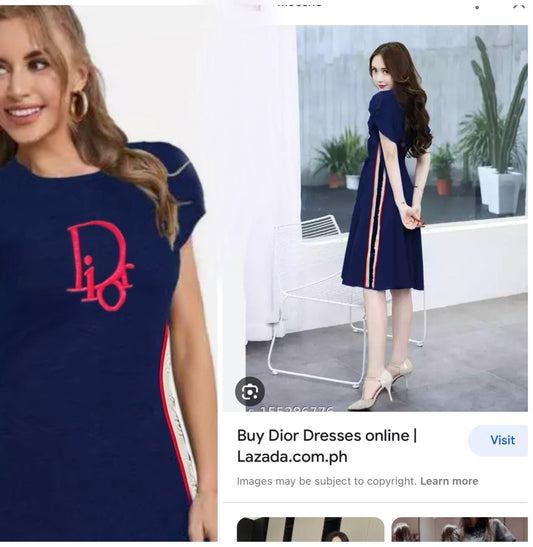 CHRISTIAN DIOR || Women Solid Colour T-shirt Dress - FASHION MYST 