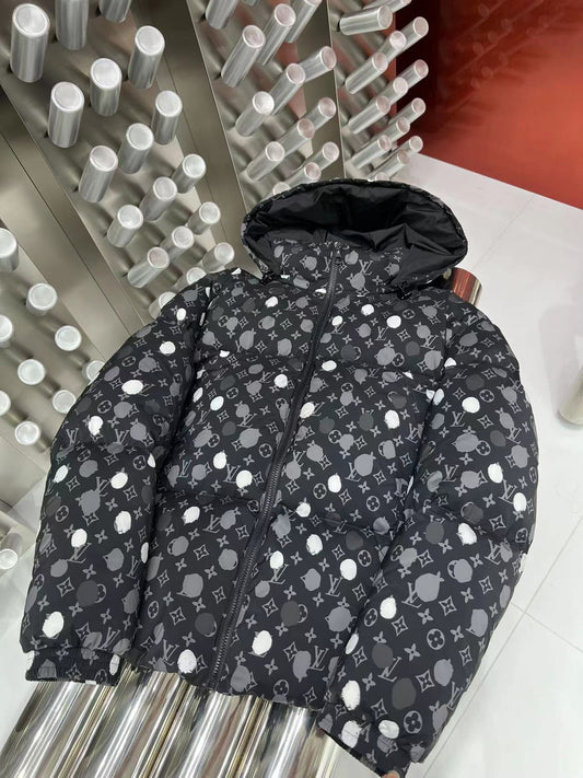 Louis Vuitton x YK Monogram Painted Dots Down Blouson JACKET - FASHION MYST 