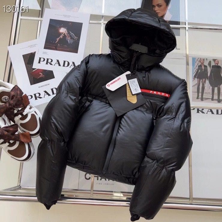Down Jacket Prada Technical Jacket Prada Re-Nylon Cropped Down