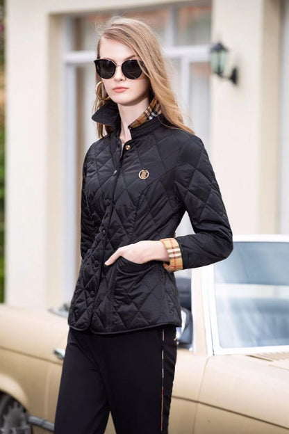 Premum Corduroy Collar Quilted Jacket For Women - FASHION MYST 