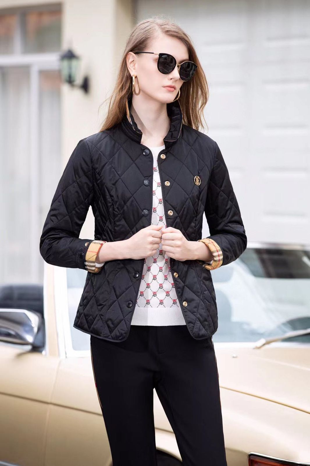 Premum Corduroy Collar Quilted Jacket For Women - FASHION MYST 