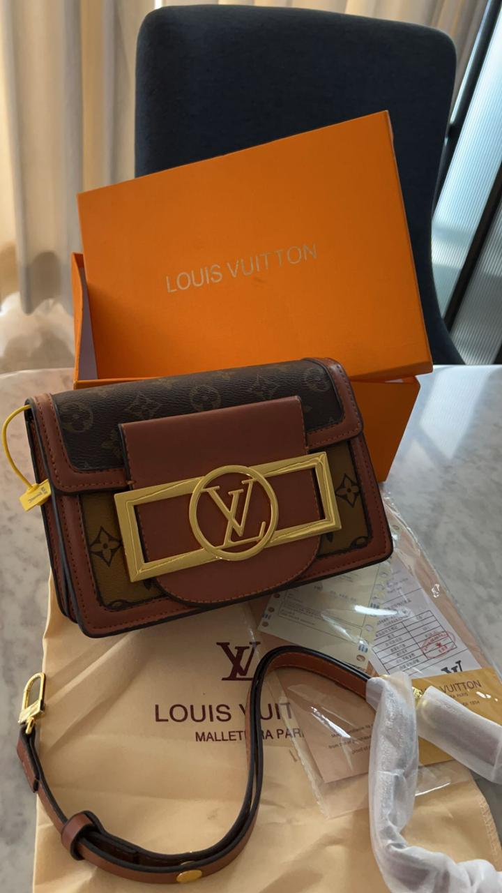 LOUIS VUITTON || DAUPHINE BOLD LOGO COFFEE BROWN SHOULDER BAG (WITH BOX) - FASHION MYST 