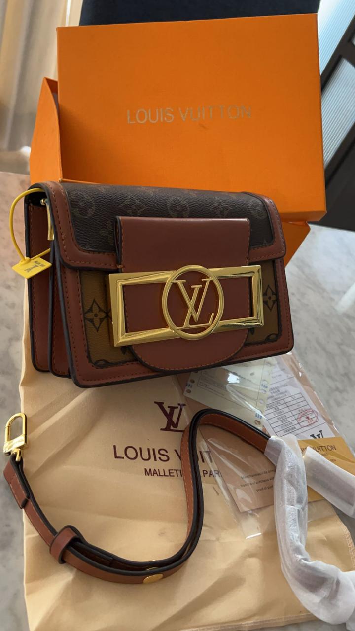 LOUIS VUITTON || DAUPHINE BOLD LOGO COFFEE BROWN SHOULDER BAG (WITH BOX) - FASHION MYST 