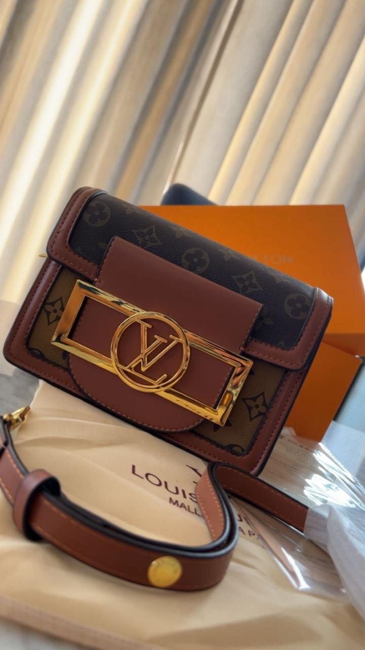 LOUIS VUITTON || DAUPHINE BOLD LOGO COFFEE BROWN SHOULDER BAG (WITH BOX) - FASHION MYST 